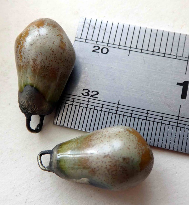 Ceramic Drops Earring Charms - Stone Grey