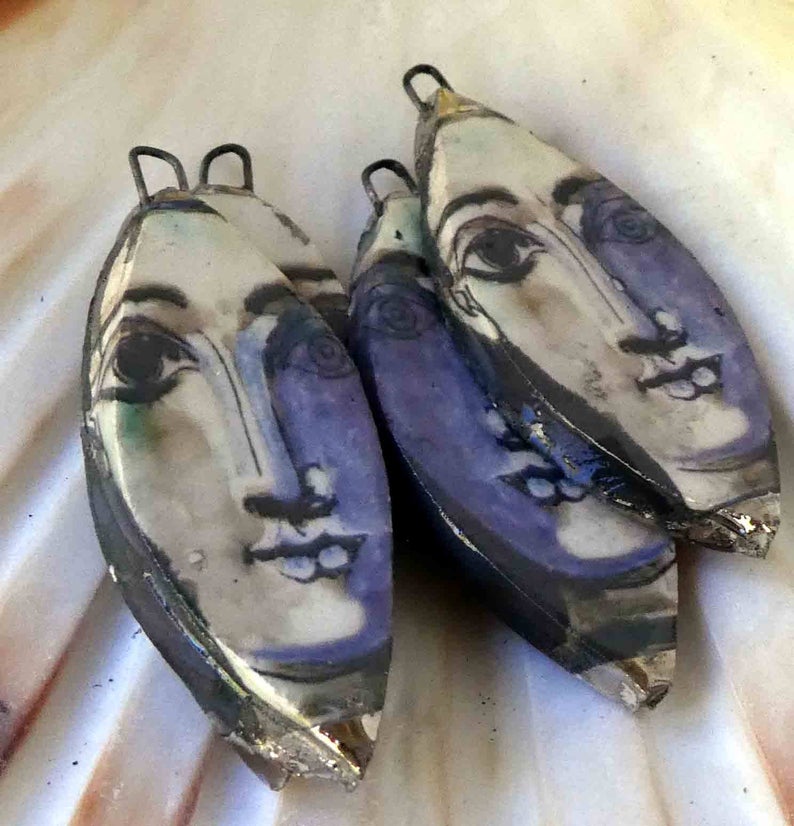 Ceramic Picasso Earring Charms #3