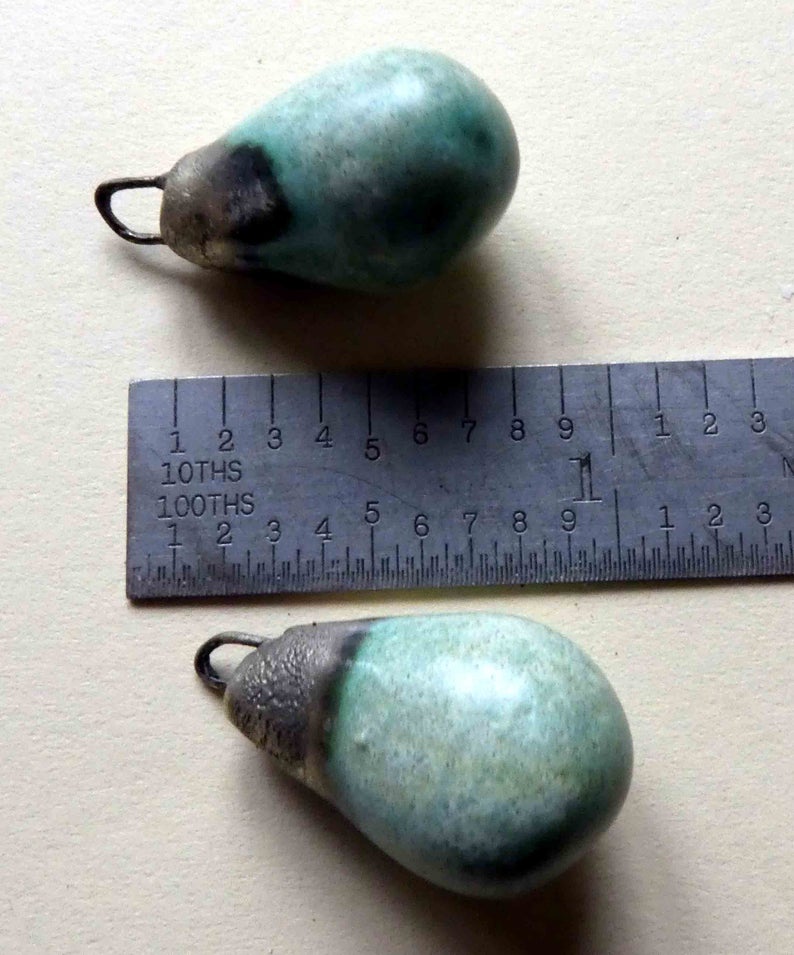 Ceramic Drops Earring Charms - Mint