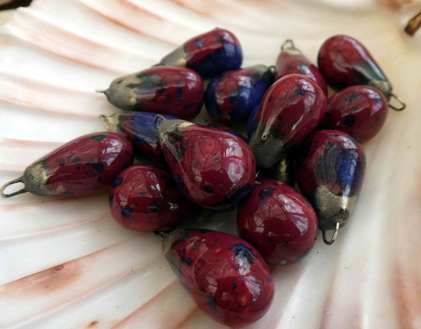 Ceramic Drops Earring Charms - Wild Cherry