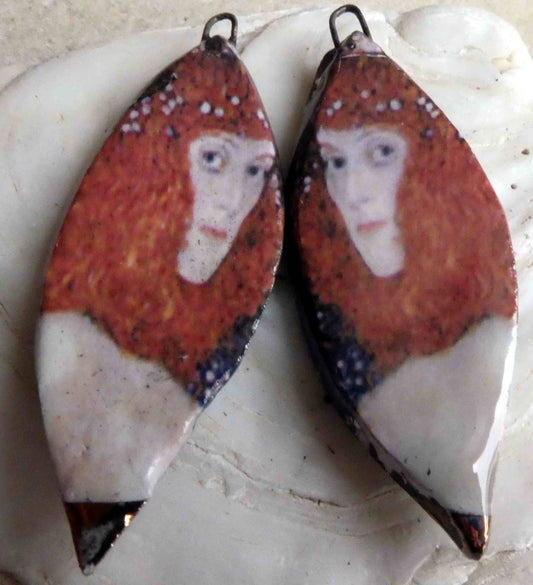 Ceramic Decal Klimt Earring Charms#15