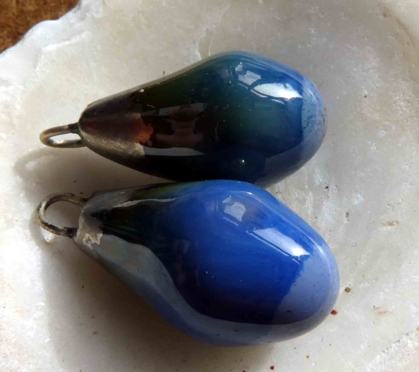Ceramic Drops Earring Charms- Indigo Float
