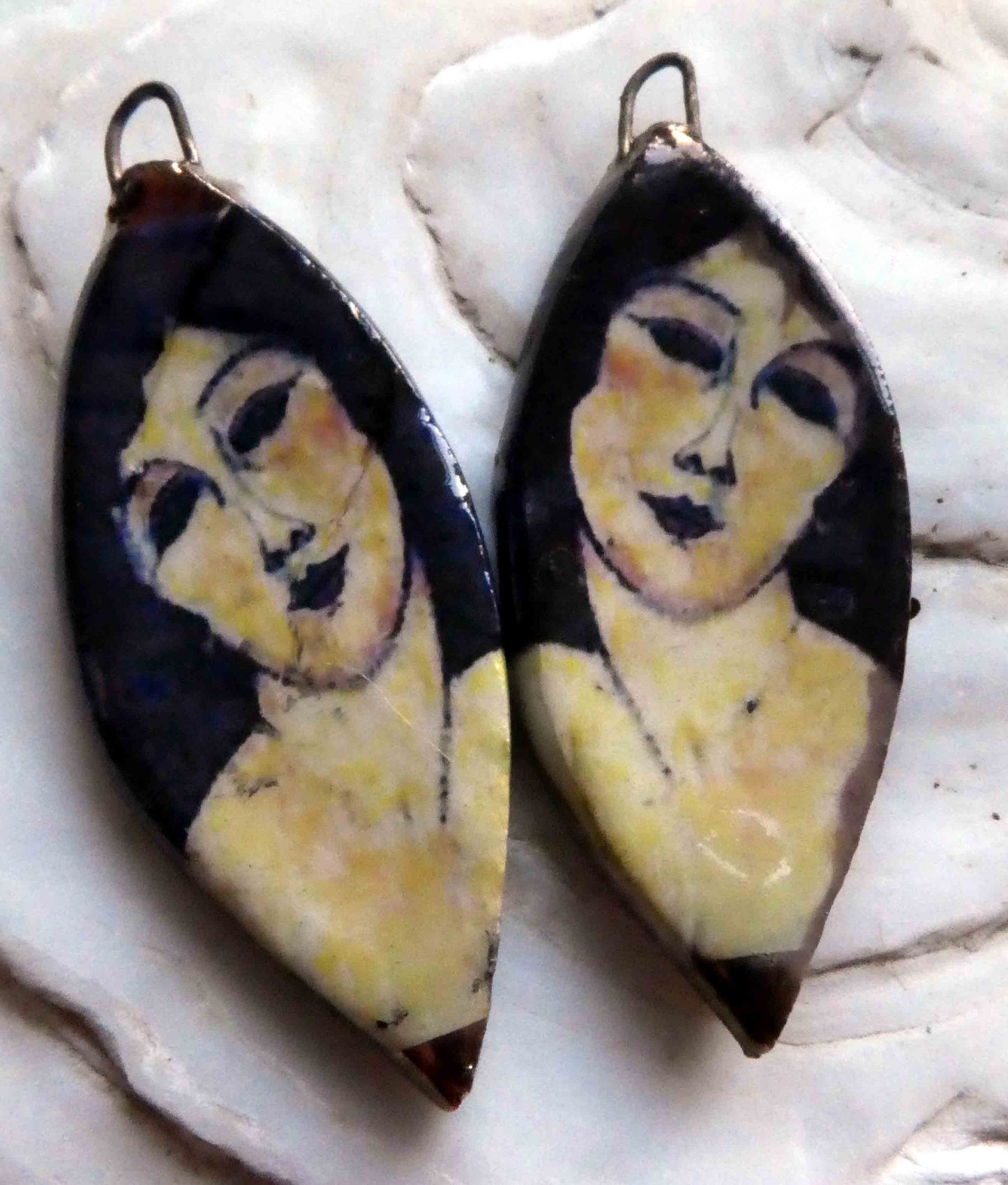 Ceramic Modigliani Earring Drops#3