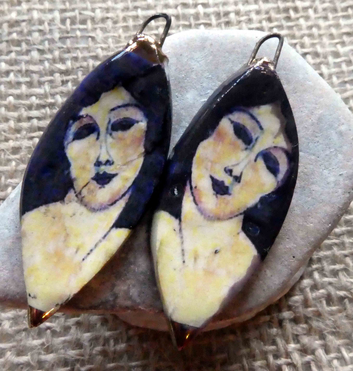 Ceramic Modigliani Earring Drops#3