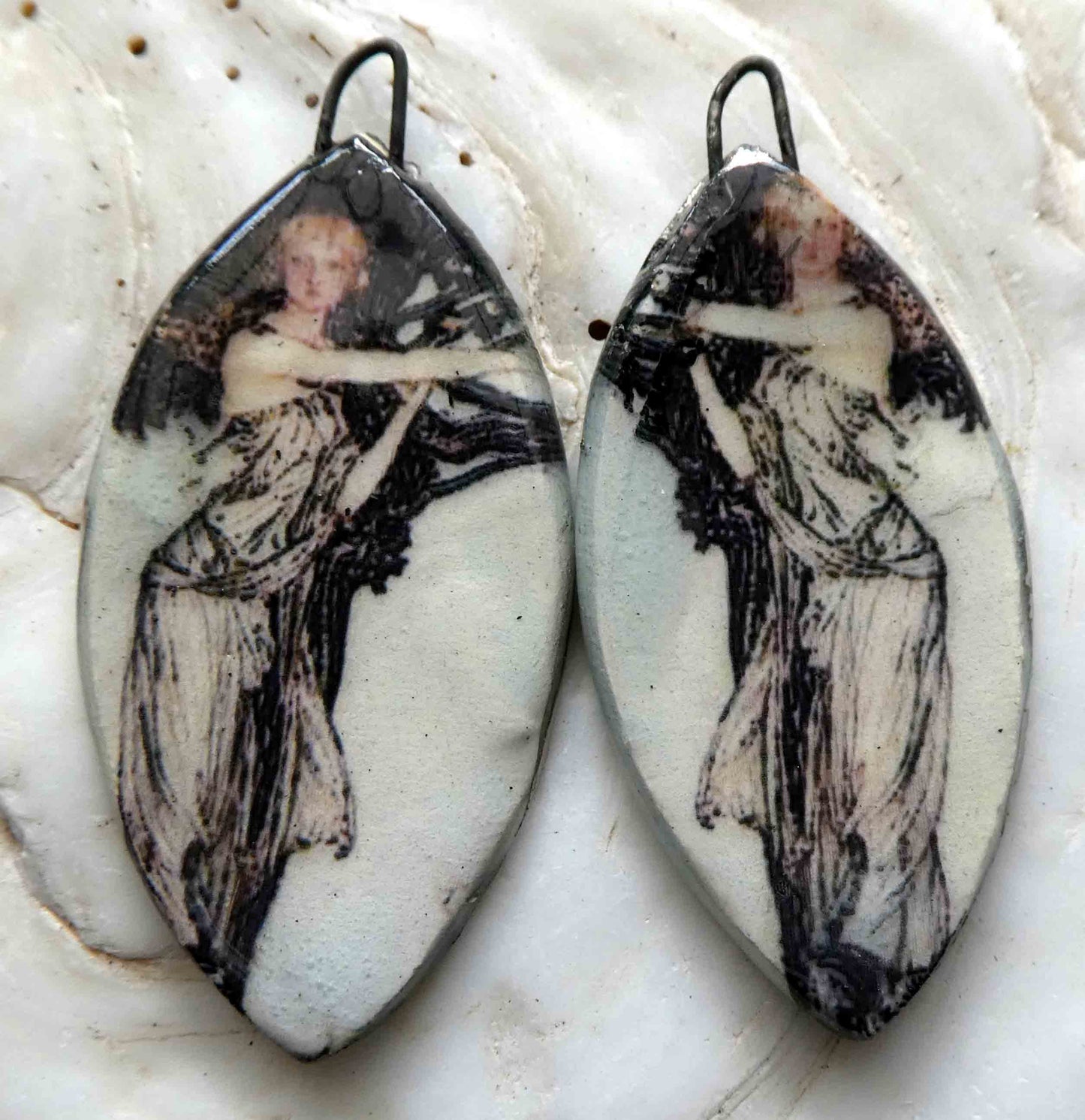 Ceramic Decal Rackham Earring Charms#2