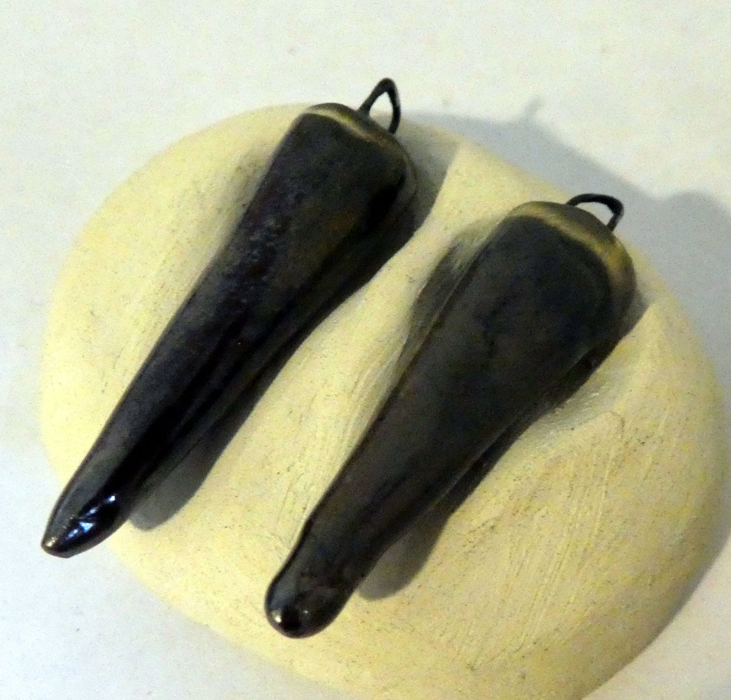 Ceramic Spikes  Earring Charms -Dark Amethyst
