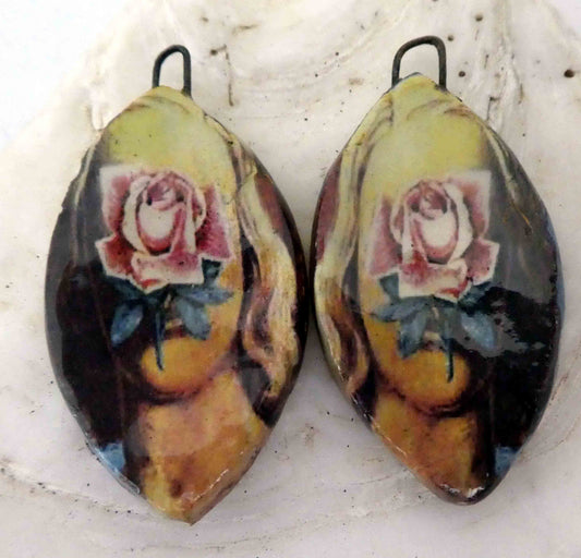 Ceramic Decal Magritte Earring Droppers #1