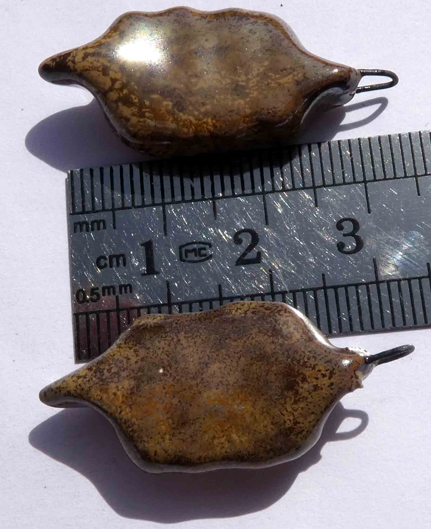 Ceramic Flat Seed Pod Earring Charms - Tibet