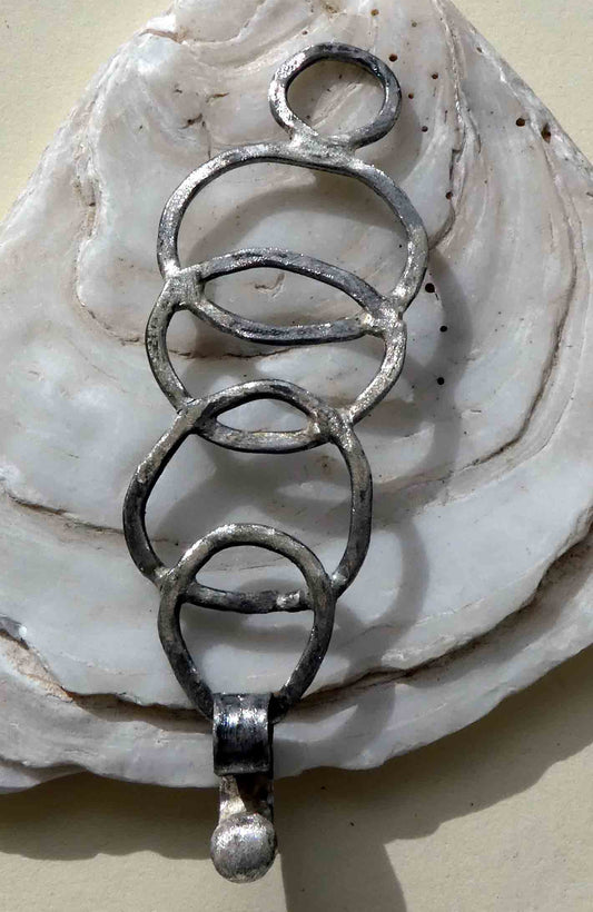 Steel Link Pendant with Silver